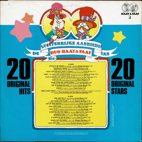 Various - 20 Original Hits / 20 Original Stars (LP) Vinyl LP Vinyl Very Good (VG) <br> Hoes Good Plus (G+)