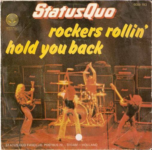 Status Quo - Rockers Rollin' 39940 Vinyl Singles Vinyl Very Good (VG) <br> Hoes Good Plus (G+)
