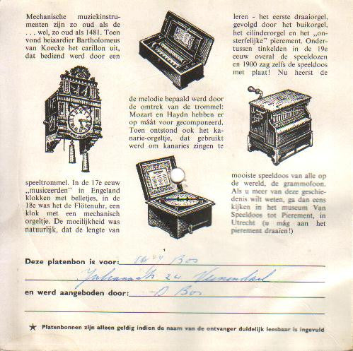 No Artist - Uw Lievelingsmuziek (Flexi-disc) Flexi-disk Vinyl Very Good (VG) <br> Hoes Good Plus (G+)