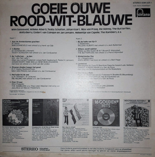Various - Goeie Ouwe Rood Wit Blauw (LP) Vinyl LP Vinyl Zeer Goed / Hoesje Goed "VINYLSINGLES.NL"