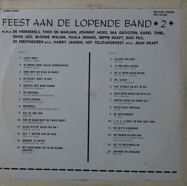 Heikrekels, Theo & Marjan ... - Feest Aan De Lopende Band * (LP) Vinyl LP Vinyl Very Good (VG) <br> Hoes Good Plus (G+)