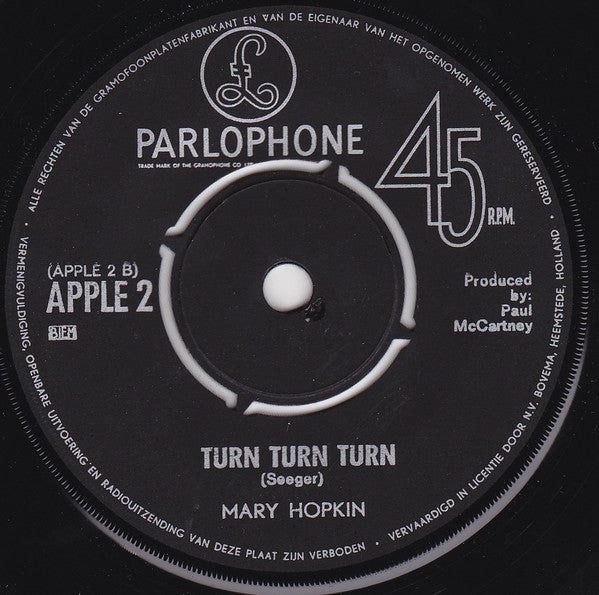 Mary Hopkin - Those Were The Days Vinyl Singles Vinyl Very Good (VG) <br> Hoes Generic