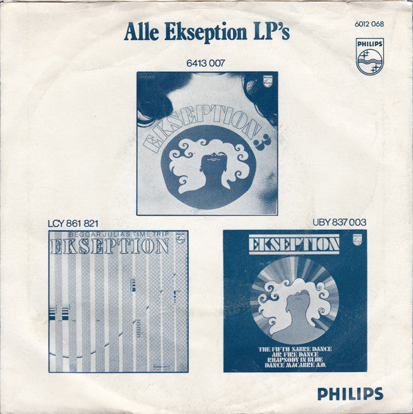 Ekseption - Peace Planet (From Suite No.* - J.S. Bach) Vinyl Singles Vinyl Very Good (VG) <br> Hoes Good Plus (G+)