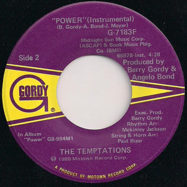 Temptations - Power Vinyl Singles Vinyl Very Good (VG) <br> Hoes Generic
