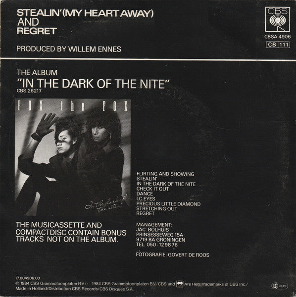 Fox The Fox - Stealin' (My Heart Away) Vinyl Singles Vinyl Very Good (VG) <br> Hoes Good Plus (G+)