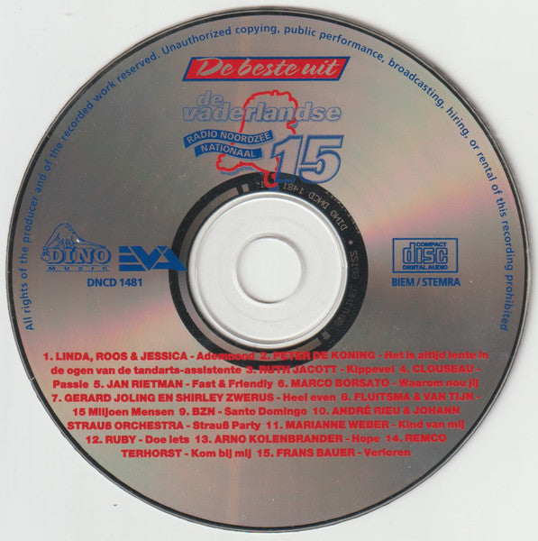 Various - De Beste Uit De Vaderlandse 15 (CD) Compact Disc Goede Staat