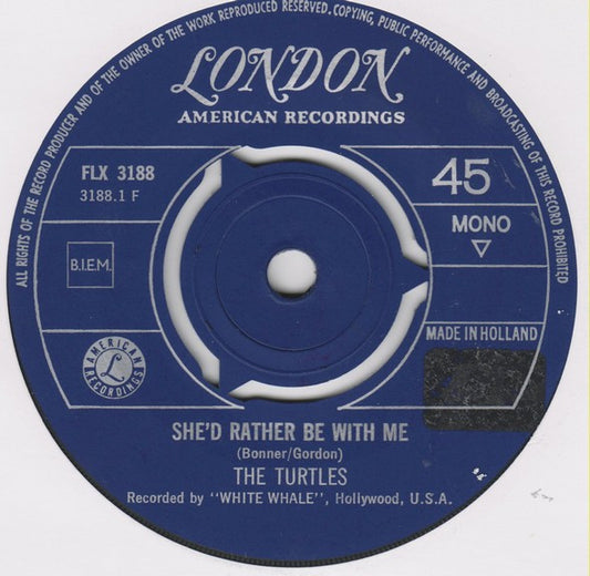 Turtles - She'd Rather Be With Me Vinyl Singles Vinyl Zeer Goed / Hoesje Generic "VINYLSINGLES.NL"