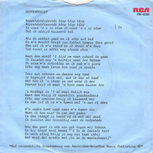 Danny Boy - Repper De Klep Vinyl Singles Vinyl Zeer Goed / Hoesje Goed "VINYLSINGLES.NL"