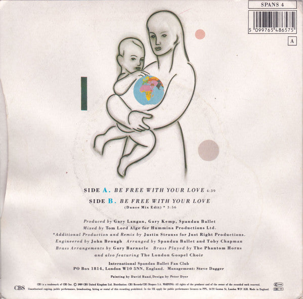 Spandau Ballet - Be Free With Your Love Vinyl Singles Vinyl Very Good (VG) <br> Hoes Good Plus (G+)