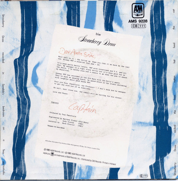 Captain Sensible's - Wot! Vinyl Singles Vinyl Very Good (VG) <br> Hoes Good Plus (G+)