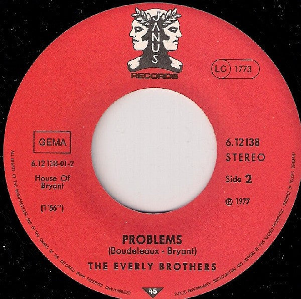 Everly Brothers - Wake Up Little Susie Vinyl Singles Vinyl Very Good (VG) <br> Hoes Generic