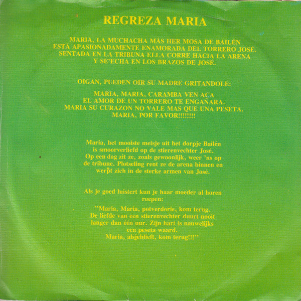 Specials - Regreza Maria Vinyl Singles Vinyl Very Good (VG) <br> Hoes Good Plus (G+)