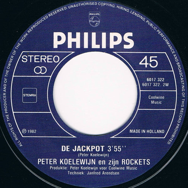 Peter Koelewijn En Zijn Rockets - Zolang De Moter Loopt Vinyl Singles Vinyl Very Good (VG) <br> Hoes Good Plus (G+)