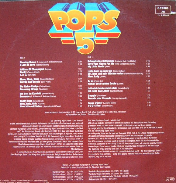 Klaus Wunderlich - Wunderlich Pops * (LP) Vinyl LP Vinyl Very Good (VG) <br> Hoes Good Plus (G+)