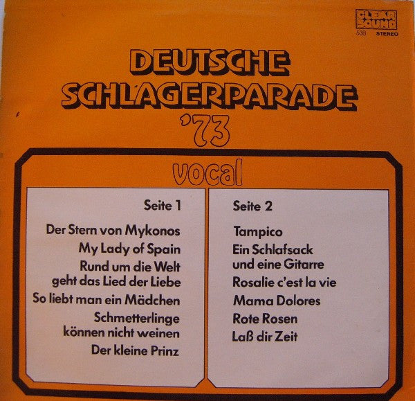 Unknown Artist - Die Deutsche Schlagerparade '** (LP) Vinyl LP Vinyl Very Good (VG) <br> Hoes Good Plus (G+)