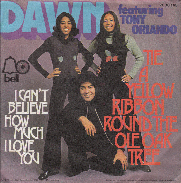 Dawn Featuring Tony Orlando - Tie A Yellow Ribbon Round The Ole Oak Tree Vinyl Singles Vinyl Very Good (VG) <br> Hoes Good Plus (G+)