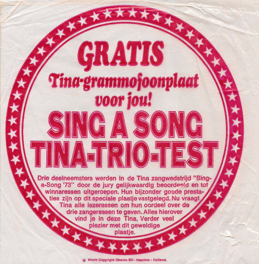 Various - Sing A Song '73 Tina-Trio-Test (Flexi-disc) 34273 34276 Flexidisc VINYLSINGLES.NL