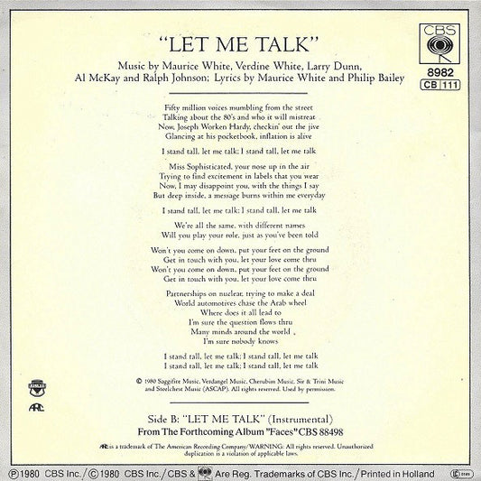 Earth, Wind & Fire - Let Me Talk