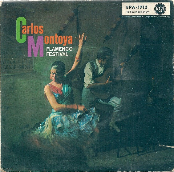 Carlos Montoya - Flamenco Festival Vinyl Singles EP Vinyl Very Good (VG) <br> Hoes Good Plus (G+)