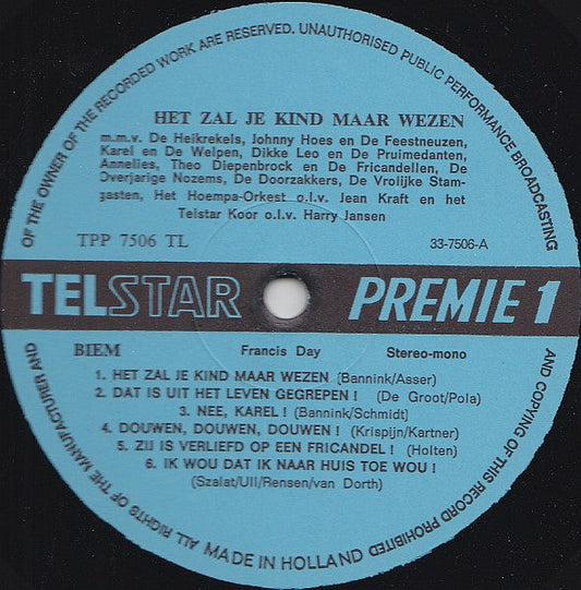 Various - Johnny Hoes Presenteert: Het Zal Je Kind Maar Wezen! (LP) Vinyl LP Vinyl Zeer Goed / Hoesje Goed "VINYLSINGLES.NL"