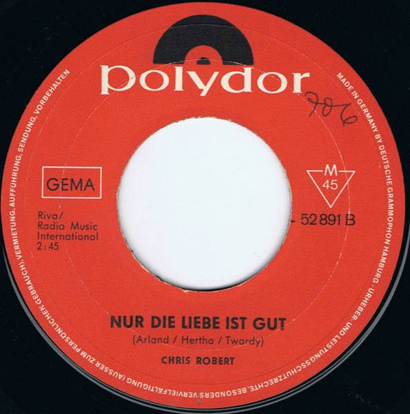 Chris Roberts - Wenn Du Mal Einsam Bist (Rowbottom Square) Vinyl Singles Vinyl Very Good (VG) <br> Hoes Generic