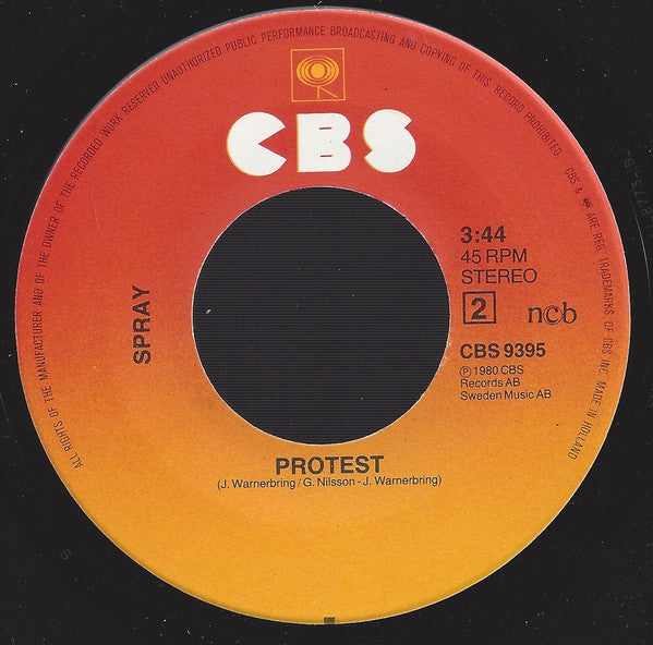 Spray - Alla Kalla Killarna Vinyl Singles Vinyl Very Good (VG) <br> Hoes Generic