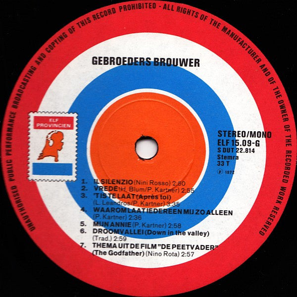 Gebroeders Brouwer - Trompet (LP) Vinyl LP Vinyl Very Good (VG) <br> Hoes Good Plus (G+)