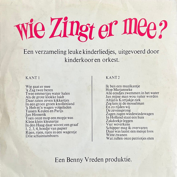 Schellebellen - Wie Zingt Er Mee? (LP)