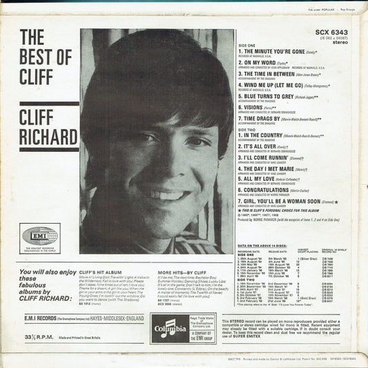 Cliff Richard - The Best Of Cliff (LP) Vinyl LP