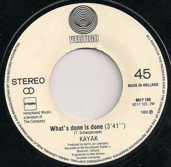 Kayak - Total Loss Vinyl Singles Media VG+ \ Sleeve G+