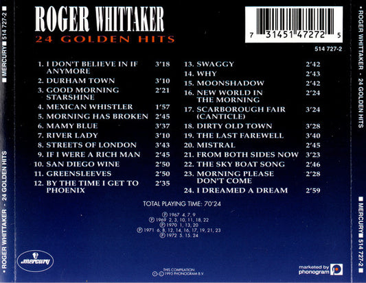 Roger Whittaker - ** Golden Hits (CD) Compact Disc Vinyl Zeer Goed / Hoesje Goed "VINYLSINGLES.NL"
