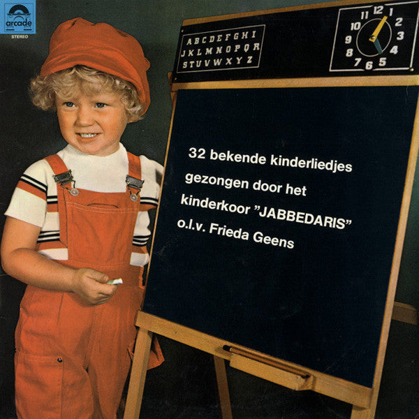 Kinderkoor Jabbedaris - 32 Bekende Kinderliedjes (LP) Vinyl LP Vinyl Very Good (VG) <br> Hoes Good Plus (G+)