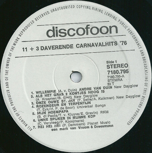 Various - Willempie, Als Het Gras 2 Kontjes Hoog Is, Stoont Als Een Garnaal '76 (LP) Vinyl LP Vinyl Zeer Goed / Hoesje Goed "VINYLSINGLES.NL"