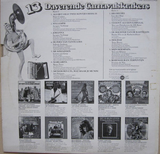 Various - 13 Daverende Carnavals Krakers (LP) Vinyl LP Vinyl Zeer Goed / Hoesje Goed "VINYLSINGLES.NL"