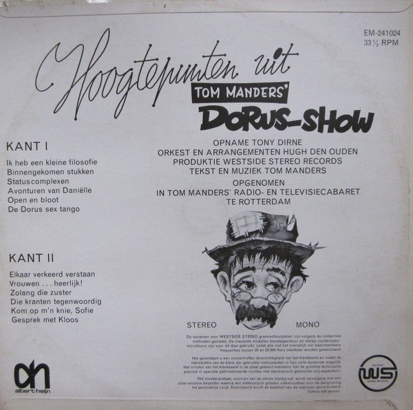 Dorus - Hoogtepunten Uit Tom Manders' Dorus Show (LP) 42198