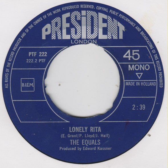 Equals - Softly, Softly Vinyl Singles Vinyl Very Good (VG) <br> Hoes Generic