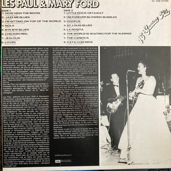 Les Paul & Mary Ford - ** Greatest Hits (LP) Vinyl LP Vinyl Very Good (VG) <br> Hoes Good Plus (G+)