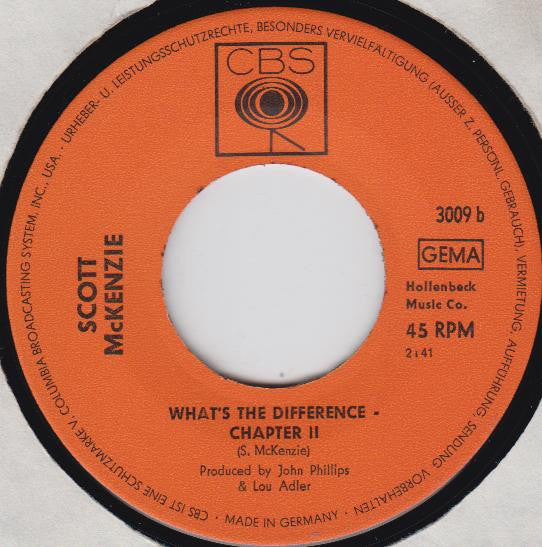 Scott McKenzie - Like An Old Time Movie Vinyl Singles Vinyl Very Good (VG) <br> Hoes Generic