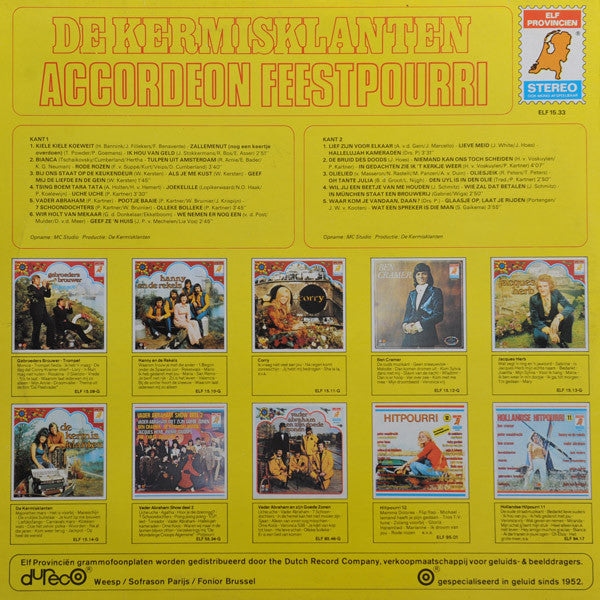 Kermisklanten - Accordeon Feestpourri (LP) Vinyl LP Vinyl Very Good (VG) <br> Hoes Good Plus (G+)