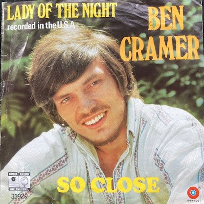 Ben Cramer - Lady Of The Night Vinyl Singles Vinyl Very Good (VG) <br> Hoes Good Plus (G+)