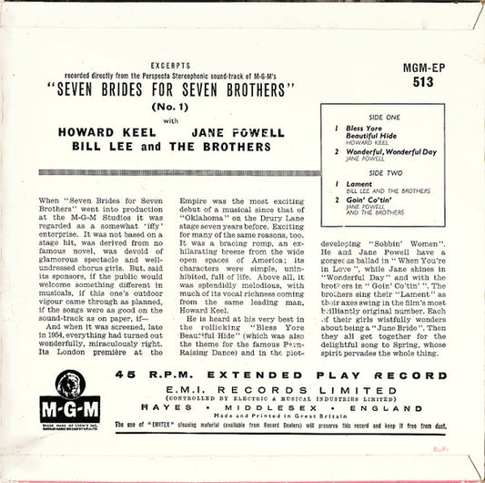 Various - Seven Brides For Seven Brothers (No. *) Vinyl Singles EP Vinyl Zeer Goed / Hoesje Goed "VINYLSINGLES.NL"