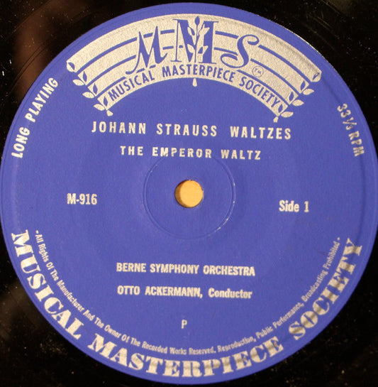 Johann Strauss Jr. – Berner Symphonieorchester, Otto Ackermann - Johann Strauss Waltzes 19372 Vinyl Singles Goede Staat