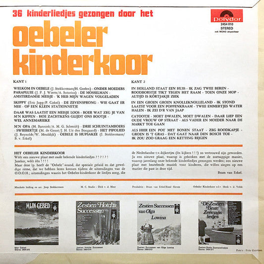 Oebeler Kinderkoor - 36 Kinderliedjes Gezongen Door Het Oebeler Kinderkoor (LP) Vinyl LP Vinyl Zeer Goed / Hoesje Goed "VINYLSINGLES.NL"