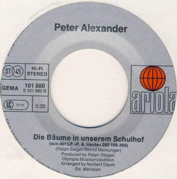 Peter Alexander - Denk Doch Auch Mal An Dich Vinyl Singles