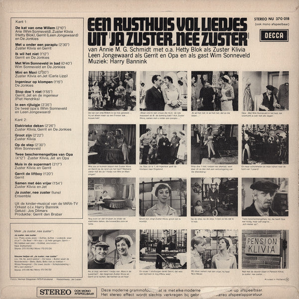 Cast of "Ja Zuster, Nee Zuster" - Een Rusthuis Vol Liedjes Uit "Ja Zuster, Nee Zuster" (LP) Vinyl LP Vinyl Very Good (VG) <br> Hoes Good Plus (G+)