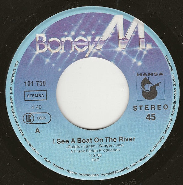 Boney M. - I See A Boat On The River Vinyl Singles Vinyl Very Good (VG) <br> Hoes Generic