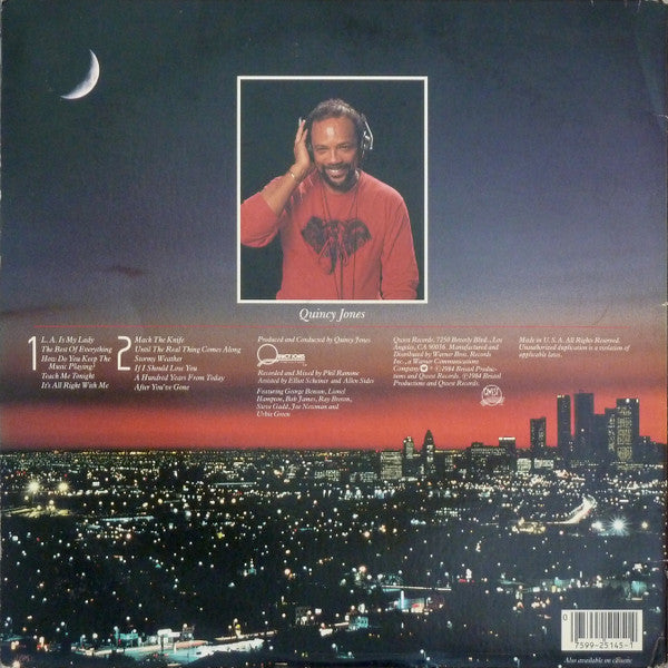 Frank Sinatra With Quincy Jones And His Orchestra - L.A. Is My Lady (LP) Vinyl LP Vinyl Very Good (VG) <br> Hoes Good Plus (G+)