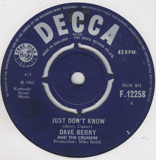 Dave Berry - I'm Gonna Take You There Vinyl Singles Media VG+ / Sleeve Generic