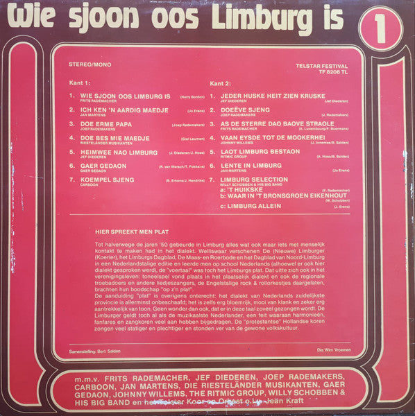 Various - Wie Sjoon Oos Limburg Is * (LP) Vinyl LP Vinyl Very Good (VG) <br> Hoes Good Plus (G+)