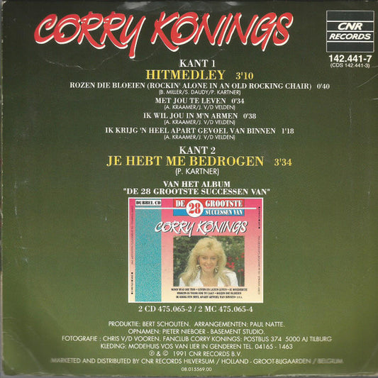 Corry Konings - Hitmedley Vinyl Singles Vinyl Zeer Goed / Hoesje Goed "VINYLSINGLES.NL"